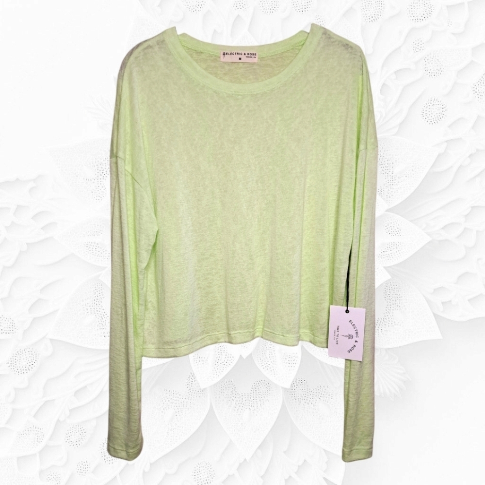 NWT! Electric & Rose Lane Tee In Lime Green